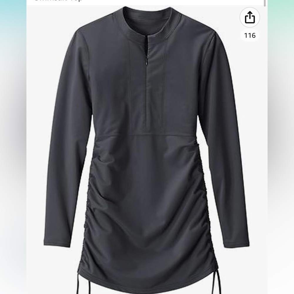 Long sleeve quarter zip UV protection rash guard